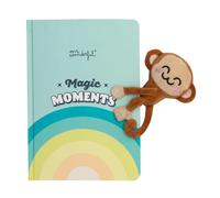 Mr. Wonderful - Libreta con peluche y cierre magnético mono - Magic moments - 100% poliéster - 192 páginas pautadas de 100 gsm