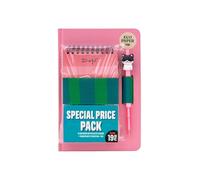Mr. Wonderful Pack Vuelta al Cole Pink - Libreta A5, Boli 3D y 1200 Pegatinas para Agenda y Escuela
