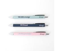 Mr. Wonderful - Set de 3 Bolis para momentos de inspiración - Tinta Azul y Negra - Set de Escritura Bolígrafos