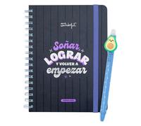 Mr. Wonderful - Set de Agenda Wonder 2025 Semanal - Soñar, lograr y volver a empezar + Mr.Wonderful - Boli borrable - Aguacate