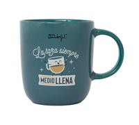 Mr. Wonderful - Taza - La taza, siempre medio llena - Taza de Café Personalizada - Taza de Cerámica con Mensaje Divertido
