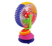 Mrisata Toy de Silla Alta Juguete de la Rueda de la Fortuna Giratoria de Tres Colores con la Base de Succión Actividad de la Hilandera Silla Alta Bajón de Desarrollo Interactivo Corredor
