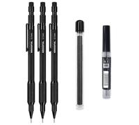 MROOFUL Juego de 3 lápices mecánicos de 0,7 mm, juego completo de portaminas duradero de 0,7 mm para arte, escritura, bocetos, dibujo y diseño arquitectónico