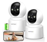 Mrowly 2 Unidades Camara Vigilancia WiFi Interior Sin Cable con Batería 4MP