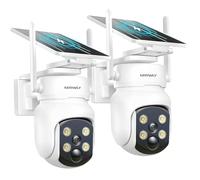 Mrowly 2PCS Camara Vigilancia WiFi Exterior Solar 2 en 1