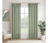 MRTREES Lindas Cortinas Verde Salvia Lino de Salon Dormitorio Modernas 2 Piezas, Cortina Visillo Translucidas con Ganchos para Ventana Comedor Habitacion Matrimonio, 140x245 CM