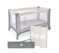 ms BabyWorld - Basic - Cuna de Viaje para niños | 120x60 cm | Desde 0+ Meses hasta 15 kg | Colchón y Bolsa Transporte Incluidos | Plegado y Montaje Fácil | Estructura Ligera y Estable (Beige)