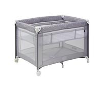 ms BabyWorld Kunni - Cuna de Viaje para niños con 2 Alturas | 100x70 cm | Desde el Nacimiento a 15Kg | Colchón y Bolsa Transporte Incluidos | Plegado y Montaje Fácil | Ligera y Ruedas (Gris)