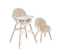 MS BabyWorld - MIKA - Trona para Bebé 3 en 1 | Convertible en Alzador y Silla | Asiento Acolchado | Plegable y Evolutiva