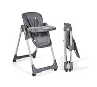 Ms BabyWorld - Trona Para Bebe Evolutiva Tasty | 7 Posiciones De Altura y 3 De Reclinación | Bandeja Extraíble y Reposapiés Regulable | Portatil, Plegable, Hasta 3 años (Gris Oscuro)