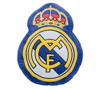 ms móvil shop Cojín Escudo Real Madrid CF Oficial | Bordado y Suave | 21x28x4 cm | 100% Poliéster | Decorativo y Compacto | Regalo Ideal para Fans Merengues