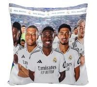 ms móvil shop Cojín Jugadores Real Madrid 40x40 cm | Diseño Oficial con Imagen de Futbolistas del Club | Decorativo y Suave | Ideal para Dormitorio, Salón o Regalo para Aficionados Madridistas