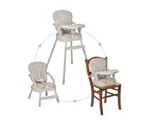 MS - Trona para bebe Belly y Spoon convertible en alzador y en silla- 3 en 1- Trona plegable MS con asiento acolchado