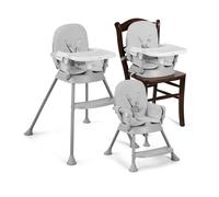 MS - Trona para bebe BELLY Y SPOON - convertible en alzador y en silla- 3 en 1- Trona plegable MS con asiento acolchado (3 COLORES) - Portátil, estable y segura (SPOON GRIS)