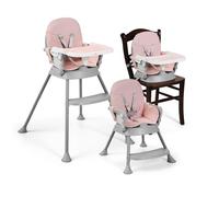 MS - Trona para bebe BELLY Y SPOON - convertible en alzador y en silla- 3 en 1- Trona plegable MS con asiento acolchado (3 COLORES) - Portátil, estable y segura (SPOON ROSA)