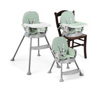 MS - Trona para bebe BELLY Y SPOON - convertible en alzador y en silla- 3 en 1- Trona plegable MS con asiento acolchado (3 COLORES) - Portátil, estable y segura (SPOON VERDE)