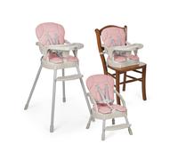 MS - Trona para bebe Belly y Spoon convertible en alzador y en silla- 3 en 1- Trona plegable MS con asiento acolchado Belly Rosa