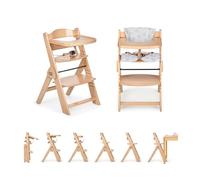 ms Trona para bebé de Madera Full PLEGABLE - Evolutiva- Silla Alta, Ergonómica, Regulable, Segura, Madera/Blanco