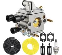MS193 Carburador con filtro de combustible para línea de combustible, juntas de bujía de repuesto para Stihl MS193TC MS193C MS193T MS193 MS 193 T Motosierra compatible con Zama 805a Carb