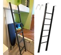 MSHGSKU Escalera de Metal Negra para Cama Alta: Ahorra Espacio, con escalones Anchos para literas de Dormitorio, Altura Ajustable de 185 cm a 185 cm, diseño Duradero y Seguro.