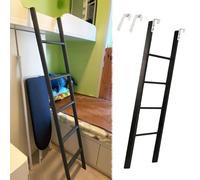 MSHGSKU Escalera de Metal Negro para litera Que Ahorra Espacio con peldaños Anchos, Ajustable de 114 a 180 cm para Dormitorio, Loft y Uso doméstico. Diseño Robusto de Subida Lateral para u