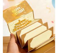 Msioytog Adorable tarjeta de felicitación de cumpleaños 3D con 6 ranuras para sobres rojos para familiares, amigos, niños, festivales de cumpleaños, celebración, fiesta, tarjeta de invitación