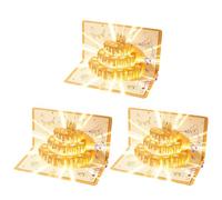 Msioytog Adorable tarjeta de felicitación de cumpleaños 3D con 6 ranuras para sobres rojos para familiares, amigos, niños, festivales de cumpleaños, celebración, fiesta, tarjeta de invitación