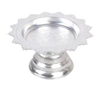 Msioytog Decorativo de Base Estable, patrón Decorativo Artesanal de aleación para Servir Frutas, Ceremonias budistas y decoración de Fiestas, de Frutas de aleación