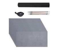 Msioytog Juego de 16 piezas de caligrafía china para principiantes, incluye 3 pinceles con de madera, 12 paños para escribir con agua, de y tintas, juego de pinceles para escribir con agua