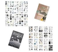MSLSOZ Juego de 320 calcomanías vintage para álbumes de recortes, estilo nostálgico, calcomanías autoadhesivas para bricolaje, álbumes de fotos, diarios, arte de collage (paraíso galaxia oscura)