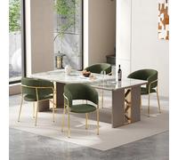 MSMOK Silla moderna con patas inclinadas, patas ajustables, tela de pana, ideal para salón, comedor, espacio de oficina abierto, verde, 4 unidades