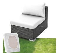 MSNCS Funda De Cojín De Sofá Exterior De Jardín, Elásticas Funda De Cojín para Asiento De Patio, para Interior/Exterior,Universal Fundas De Asientos Sofá Silla Protector(Blanco,S:50-70cm(1PC))