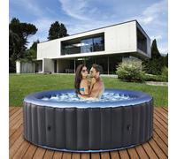 MSpa Whirlpool Comfort Bergen | Piscina para 8 personas - Spa para interior y exterior - 144 chorros de masaje - Control remoto - Función de inflado con un solo botón - 224x224 cm