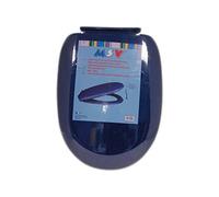 MSV 140052 - Asiento del Inodoro con Cierre Suave, plástico/Polipropileno, Dimensiones 33 x 40 x 2,5 cm, de Color: Azul Oscuro