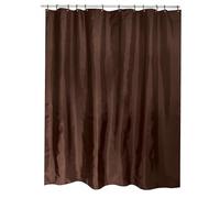 MSV 140774 - Cortina de Ducha (poliéster y Polipropileno, 180 x 200 x 0,1 cm, 12 Anillas), Color marrón Chocolate