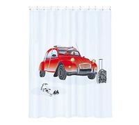 MSV 140814 Citroen 2Cv Cortina de Ducha 180x200cm Poliéster, PVC, Plata, 30x20x110 cm