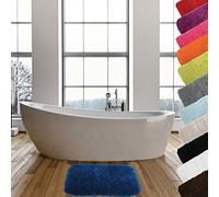 MSV - Alfombra de baño de Microfibra - 50 x 70 cm - Azul Marino - Suave y cómodo - Rápida absorción - Ideal para el baño - Fácil Cuidado - Secado rápido