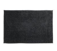 MSV - Alfombra de baño de Microfibra de Chenilla - Pelo Largo, Antideslizante - Lavable a máquina - Práctico Lazo para Colgar - Máxima Comodidad e higiene - Gris Oscuro - Individual - 50 x 80 cm