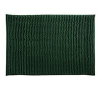 MSV - Alfombra de baño de Microfibra de Chenilla - Pelo Largo, Antideslizante - Lavable a máquina - Práctico Lazo para Colgar - Máxima Comodidad e higiene - Verde Oscuro - Individual - 40 x 60 cm