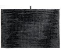 MSV - Alfombra de baño de Microfibra de Chenilla - Pelo Largo, Antideslizante - Lavable a máquina - Práctico Lazo para Colgar - Máxima Comodidad e higiene - Gris Oscuro - Individual - 60 x 60 cm