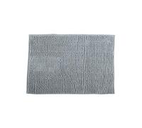 MSV - Alfombra de baño de Microfibra de Chenilla - Pelo Largo, Antideslizante - Lavable a máquina - Práctico Lazo para Colgar - Máxima Comodidad e higiene - Gris Claro - Individual - 60 x 90 cm