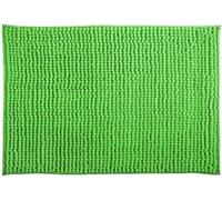 MSV - Alfombra de baño de microfibra de chenilla - Pelo largo, antideslizante - Lavable a máquina - Práctico lazo para colgar - Máxima comodidad e higiene - Verde albahaca - Individual - 40 x 60 cm