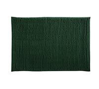 MSV - Alfombra de baño de Microfibra de Chenilla - Pelo Largo, Antideslizante - Lavable a máquina - Práctico Lazo para Colgar - Máxima Comodidad e higiene - Verde Oscuro - Individual - 50 x 80 cm