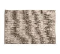 MSV - Alfombra de baño de Microfibra de Chenilla - Pelo Largo, Antideslizante - Lavable a máquina - Práctico Lazo para Colgar - Máxima Comodidad e higiene - Color Topo - Individual - 40 x 60 cm
