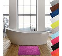 MSV - Alfombra de baño de Microfibra Pebble - Mayor Seguridad - Base Antideslizante - Uso en el baño - Niños y Personas Mayores - 40 x 60 cm - Morado
