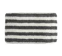MSV - Alfombra de baño Seauville - Base de látex Antideslizante - Apto para Suelo Radiante - 50 x 80 cm - Comodidad y Seguridad para el baño - Blanco y Gris