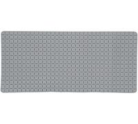 MSV - Alfombrilla de baño Antideslizante - Quadro Rubber - 36 x 76 cm - Gris - Diseño Moderno para un baño Seguro - Superficie Texturizada para un Agarre óptimo