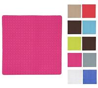 MSV - Alfombrilla de Ducha de Goma Antideslizante Quadro - 54 x 54 cm - Fucsia - Superficie Texturizada para Mayor Seguridad - Diseñada para duchas y bañeras estándar