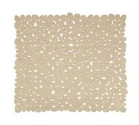 MSV - Alfombrilla de Ducha de PVC con guijarros - Antideslizante, sin ftalatos - 53 x 53 cm - Beige - Superficie de baño Segura y cómoda - Diseño Duradero