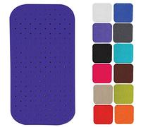 MSV Alfombrilla de Ducha prémium para bañera, antibacteriana, Antideslizante, con ventosas, Aroma a Rosas, Aprox. 36 x 76 cm, Lavable a 60 °C, Color Azul